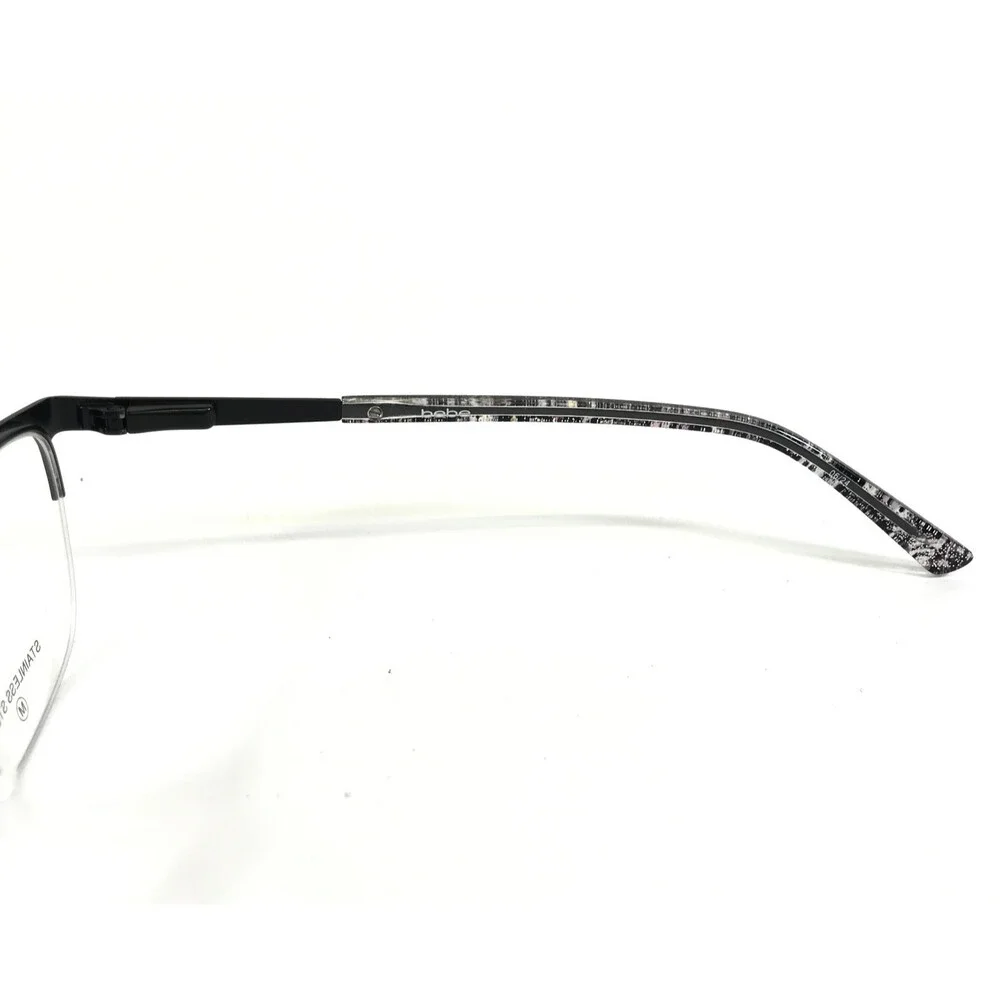 Bebe Eyeglasses Frames BB5236 001 JET Black Cat Eye Half Rim 52-16-140